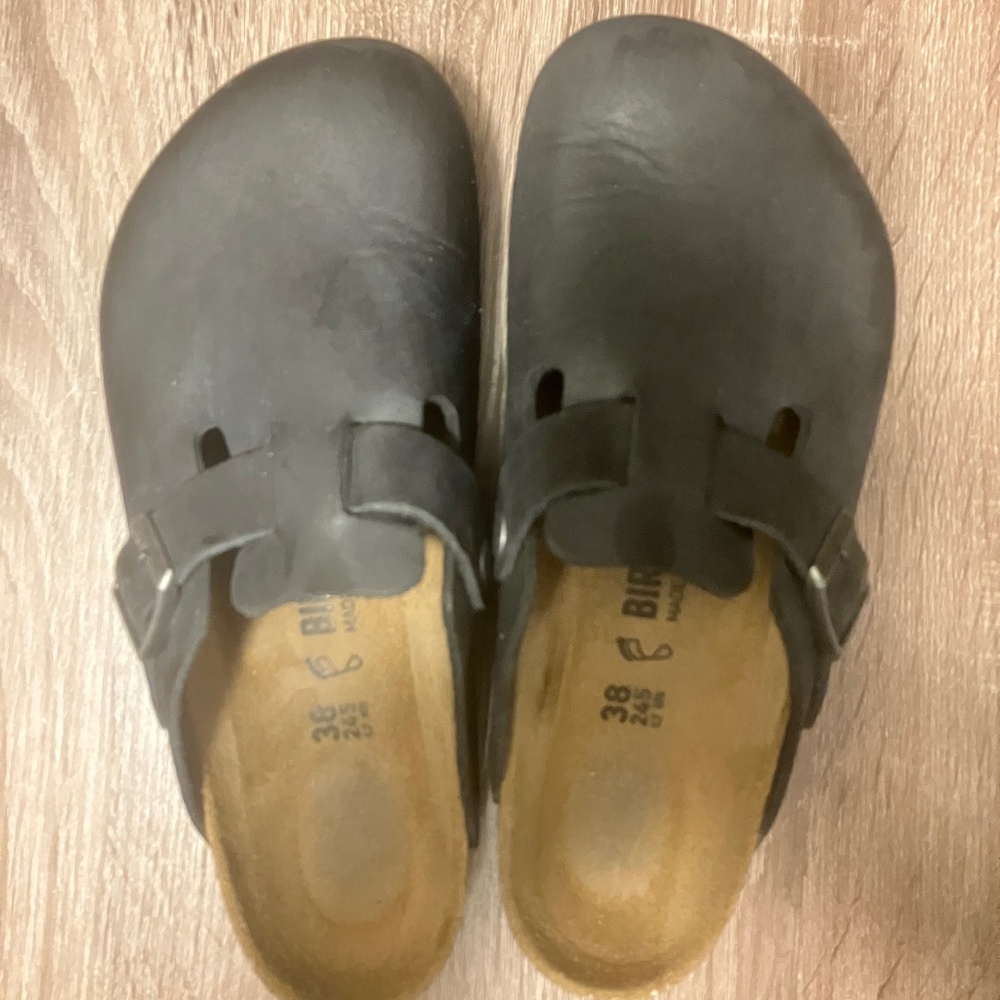 Birkenstock Boston Black Oiled Leather Clog size 38